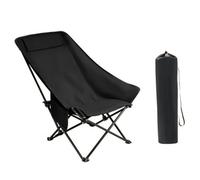 Gralara Chaise Portable Fauteuil Camping, Noir | Stable, Confortable, Chaise Camping Réglable, pour Terrasse