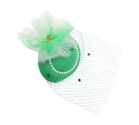 Gralara Chapeau Bibi Miniature Style Vintage Irlandais, Accessoire pour Cheveux, Mini Chapeau En, Décor en maille perlée