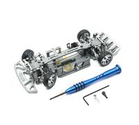 Gralara Châssis de Voiture Électrique RC Cadre Plateforme Kit Métal Complet pour Modèles 1/28 avec Réglage 175mm×76mm Distribution du Poids Optimisée, Titane