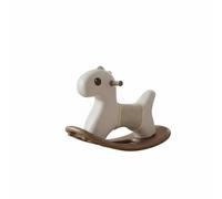 Gralara Cheval à Bascule en Plastique Anti-Basculement Jouet à Bascule Dinosaure Base Élargie pour Bébés, Enfants, Intérieur, Chambre d'enfant, Salle de Jeux, Beige Camel, avec Bande+Patin
