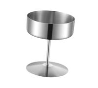 Gralara Coupe Glace Acier Inoxydable Coupe Trifle Pied Haut Bol Dessert Large Ouverture Design Moderne Adaptée Bistrot Pâtisserie Salon de Thé Célébration, Argent, 400 ml