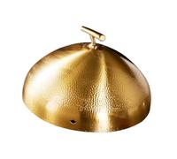 Gralara Couvercle Anti-poussière pour Assiettes et Plats, En Acier Inoxydable 304, Multifonctionnel, Idéal pour La Maison et Le Restaurant, Or