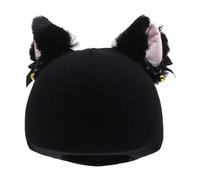 Gralara Couvre-casque de Ski Universel Capuche Tricotée Créative pour Hommes Femmes Ornement Adorable Coupe-vent Adapté pour Sports d'Hiver Plein Air, Noir