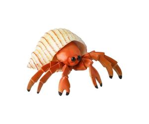 Gralara Crabe Figurine Jouet Animal Marin Sculpté PVC Solide Valeur Éducative Convient Présentation Cadeau Aquarium Bibliothèque Bureau, Bernard-l Ermite Rayé