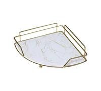 Gralara de douche d'angle en acier au carbone antirouille multifonctionnel moderne sans perceuse en forme d'éventail organisateur étanche pour, 1 couche