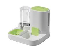 Gralara Distributeur Automatique pour Animaux Gamelle pour Chien et Mangeoire pour Chat Bol Double en Matériau PP Facile à Discerner La Quantité Approprié Pou, Vert