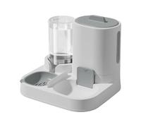 Gralara Distributeur Automatique pour Animaux Gamelle pour Chien et Mangeoire pour Chat Bol Double en Matériau PP Facile à Discerner La Quantité Approprié Pou, Gris