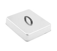 Gralara Dôme de Cuisson en Acier Inoxydable 201, Cloche Plancha Multifonction avec Poignée Anti-Chaleur, Couvercle pour Aliments, Accessoire Rectangulaire pour Barbecue, 33x28.2x6.6cm