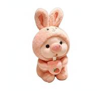 Gralara Doudou Cochon Bubble Tea Design Mignon Peluche Cochon Déguisé Doux et Câlin Peluche Bubble Tea pour Couples, Enfants, Anniversaire, 40CM, Lapin