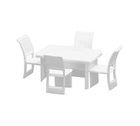 Gralara Ensemble de /50 : Table et Chaises de Salle à Manger, Accessoire de Diorama pour La Décoration D'une Table de Sable, Carré