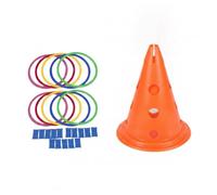 Gralara Ensemble de Cerceaux de Jeu de Marelle avec Connecteurs et Un Accessoire de Repérage pour Entraînement D'Agilité