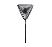 Gralara Épuisette de Pêche Pliable Épuisette Triangulaire Filet d'Atterrissage Manche Télescopique à Mailles Fines 6mm en Nylon et Cadre Aluminium Adaptée au, Black 18M