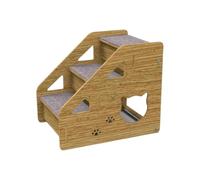 Gralara Escalier Canapé pour Animal Domestique Antidérapant Escalier 3 Marches pour Chien Stable Marchepied en Bois à 3 Marches pour Chiens Âgés, s, Lit, Double Clôture