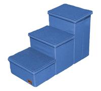 Gralara Escalier pour Chien Aide à Marches avec Rangement Échelle pour Chat Rampe D'Intérieur Conception Modulaire Pliante Adapté pour Organiser Le, Bleu Marine