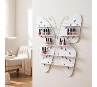 Gralara Étagère en Forme Papillon Unique Support Rangement Papillon Élégant Support Rangement Mural pour Chambre, Salon, Violet Foncé