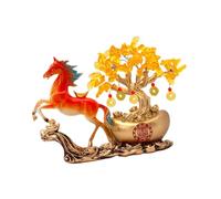 Gralara Figurine de Cheval Arbre à Argent, Porte- et Créative pour L'année Chinoise 2026, Idéale pour Le Nouvel An, Le Bureau, Le Salon Ou Comme Ca, Rouge Orange