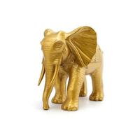 Gralara Figurine D'éléphant En Laiton Fétiche Statuette d’éléphant Rétro pour Collectionneurs, Salon, Entrée, 17cm X 10cm X 13cm, Éléphant À Motif JY Absorbant L Eau 8 Pouces Trompe Droite