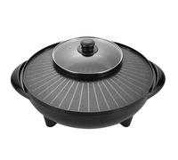 Gralara Gril électrique avec Fondue Coréenne pour, Ustensiles de Cuisine Ronds et Multifonctionnels pour Toute La Famille. Idéal pour Les Grillade, 34 cm