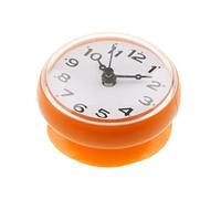 Gralara Horloge Étanche Mini Horloge Ventouse pour Résistance à l'Humidité Horloge Compacte Silicone Horloge Murale Ventouse Matériaux Durables, Orange
