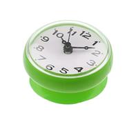 Gralara Horloge Étanche Mini Horloge Ventouse pour Résistance à l'Humidité Horloge Compacte Silicone Horloge Murale Ventouse Matériaux Durables, Vert