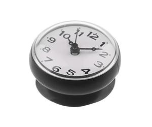 Gralara Horloge Étanche Mini Horloge Ventouse pour Résistance à l'Humidité Horloge Compacte Silicone Horloge Murale Ventouse Matériaux Durables, Noir