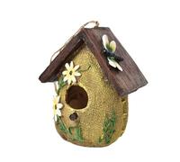 Gralara House Bird House pour résine extérieure Hut Hut Decorative Birdhouse Garden Decor for Balcony, 13cmx10.5cmx16cm