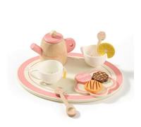 Gralara Jouet Cuisine Table Coloré Cuisine en Bois Jouet Éducatif Dinette pour Maternelle , Ensemble De Thé De L Après-midi Coloré