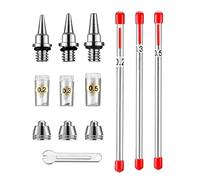 Gralara Kit de 10 Embouts de Buse pour Aérographe avec Clé, Pièces de Rechange pour Accessoires de Pulvérisation, 0,2 Mm, 0,3 Mm, 0,5 Mm