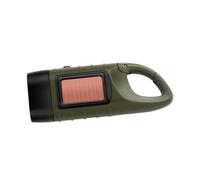 Gralara Lampe Torche LED Solaire Portative à Dynamo Compacte Construction Adaptée Au Camping Randonnée Réparation Voiture Activités Nocturnes Éclairag, Vert
