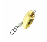 Gralara Leurre de Pêche de Palette Rotation 360 Vibration Accessoire Acier Inoxydable Effet Flash Imitation Écailles Fixation Facile sur Jigs Leurres Durs, Or, Nouveau Single