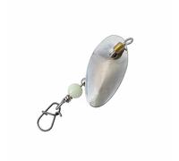 Gralara Leurre de Pêche de Palette Rotation 360 Vibration Accessoire Acier Inoxydable Effet Flash Imitation Écailles Fixation Facile sur Jigs Leurres Durs, Argent, Nouveau Single