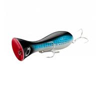 Gralara Leurre Popper Leurres de Surface Appât Poisson Durs Bouche Évasée et Détails Oculaires Vivants en et Acier Robuste pour Animation Bruitée et, Noir Et Bleu