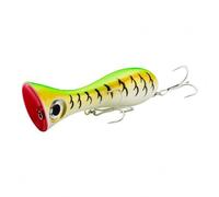 Gralara Leurre Popper Leurres de Surface Appât Poisson Durs Bouche Évasée et Détails Oculaires Vivants en et Acier Robuste pour Animation Bruitée et, Vert Citron, Jaune Et Noir