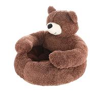Gralara Lit Douillet pour Animaux de Compagnie, Canapé Semi-fermé, pour Petits Animaux, Décoration Charmante, Maison Confortable pour Chiots, Lit, Marron Grand