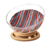Gralara Lit pour Chat en Forme de Capsule Spatiale, Stable et Facile à Nettoyer, avec Coussin, Nid Transparent et Robuste, Accessoire pour Chaton, Base Ronde
