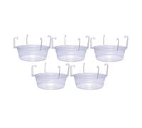 Gralara Lot 5 soucoupes Transparentes pour paniers Suspendus, récupérateurs d'eau pour Plantes, soucoupes Rondes pour Balcon, 12 Pouces
