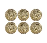 Gralara Lot 6 boules décoratives en verre mosaïque craquelé 8 cm, idéales pour décorer un centre table ou un vase, or