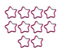 Gralara Lot de 10 Mousquetons Porte-clés Robustes en Forme D'étoile à Cinq Branches, Petits Mousquetons pour La Maison, La Pêche, Le Camping et La Randonn, Rose Rouge