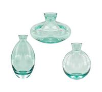 Gralara Lot de 3 Petits Pots en Verre Transparents Verts, Uniques, pour Décoration D'intérieur, pour Femmes et Amoureuses des Plantes