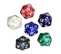 Gralara Lot de 6 Dés Polyédriques D20, Jouets de Divertissement, Cadeaux de Fête, Jeu éducatif de Mathématiques, Ensemble de Dés à 20 Faces pour Karaoké, Jeux