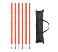 Gralara Lot de 6 poteaux d'agilité de Football de 140 cm, Portables, de Couleur vive, avec Sac de Transport, pour l'entraînement au,