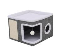 Gralara Maison pour Chat à Double Couche, Cachette pour Chat, Villa pour Animaux de Compagnie pour Chats, Chiots, Nid pour, Chat D'extérieur,
