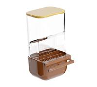 Gralara Mangeoire Automatique pour Cage à Oiseaux, sans dégâts, avec perchoir, récipient Transparent et Robuste Anti-éclaboussures pour Oiseaux canaris, CafÉ