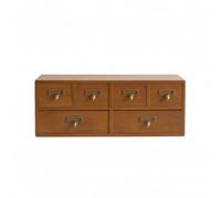 Gralara Mini Bureau Robuste Organisateur Bureau en Bois Meuble pour Coiffeuse, Armoire De Rangement À Six Grands Et Petits Tiroirs