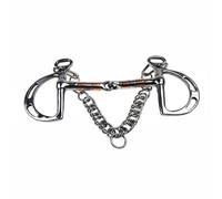 Gralara Mors Kimberwicke En Acier Inoxydable Contrôle Facile Mors à Double Branche avec Lien de Branches Fendues Embouchure Articulée En Métal, 135 Mm, Taille Unique