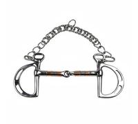 Gralara Mors Kimberwicke En Acier Inoxydable Contrôle Facile Mors à Double Branche avec Lien de Branches Fendues Embouchure Articulée En Métal, 125 Mm, Taille Unique