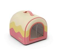 Gralara Niche D'intérieur Transportable Niche Souple Pliable Cachette Portable pour Petits Chiens, Nouveaux Animaux Compagnie, Déplacement, Chambre, Rose Goyave, L