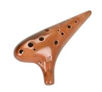 Gralara Ocarina 12 Trous Alto C Instrument Portable Céramique Design Élégant Finition Classique et Confortable Adaptée à l'Apprentissage Musical Concert, Brun