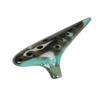 Gralara Ocarina 12 Trous Alto C Instrument Portable Céramique Design Élégant Finition Classique et Confortable Adaptée à l'Apprentissage Musical Concert, Vert