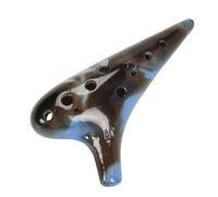 Gralara Ocarina 12 Trous Alto C Instrument Portable Céramique Design Élégant Finition Classique et Confortable Adaptée à l'Apprentissage Musical Concert, Bleu